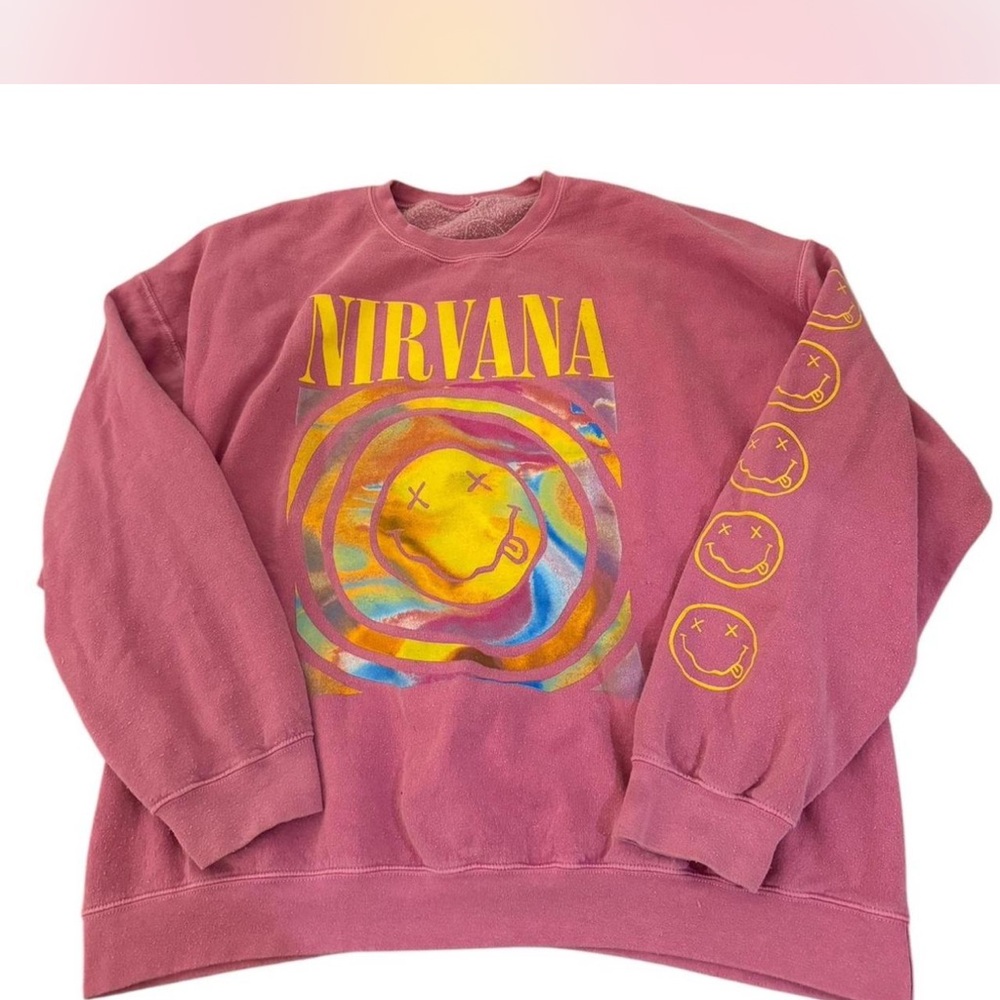 Urban Outfitters Pink Nirvana Crewneck